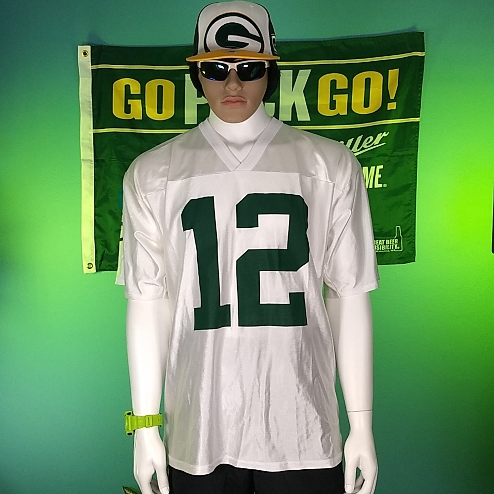 RETRO Aaron Rodgers #12 White NFL jersey, size L, Uncommon!